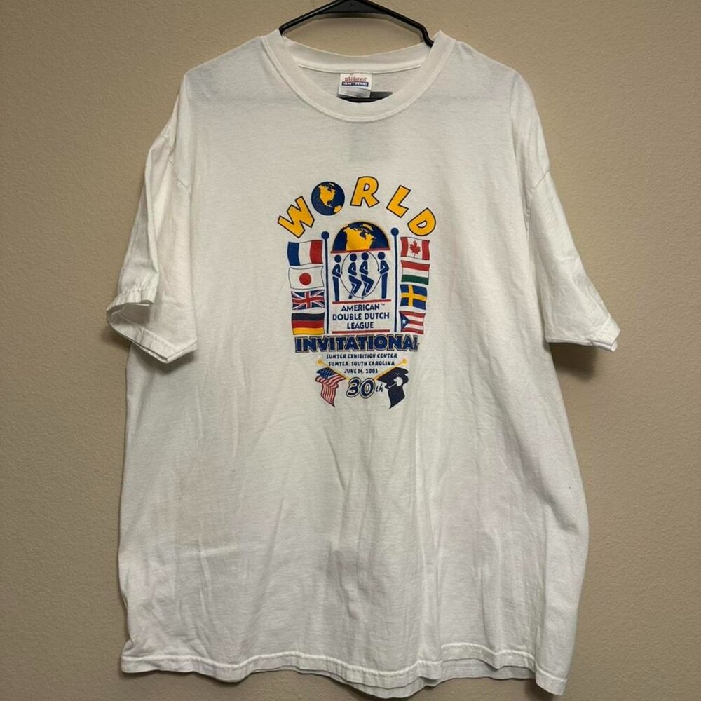 Vintage 2003 World Invitational American Double Dutch League White Tee